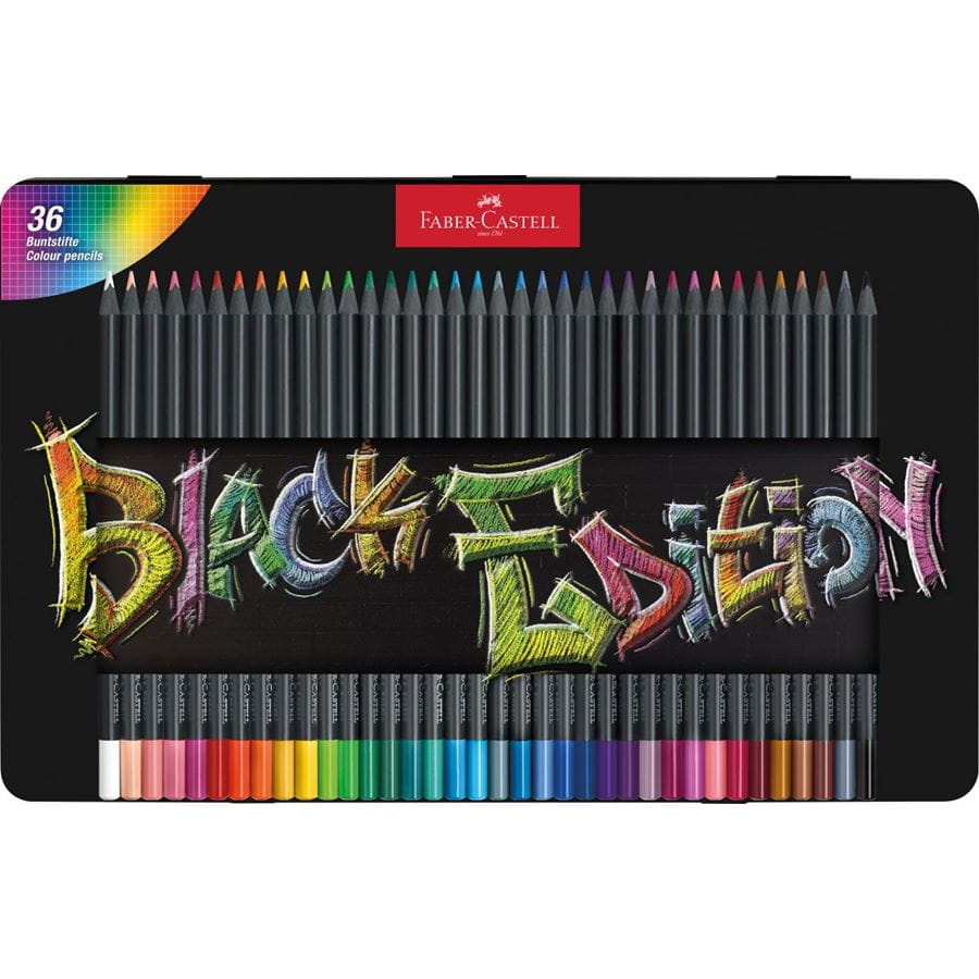 Faber-Castell - Crayons de couleur Black Edition 36x