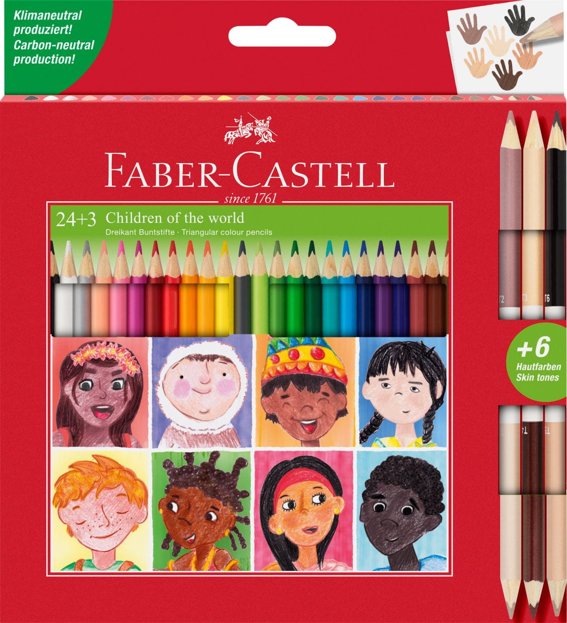 Faber-Castell - Cr couleur triang x24 + 3 couleurs peau