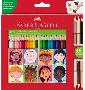 Faber-Castell - Cr couleur triang x24 + 3 couleurs peau