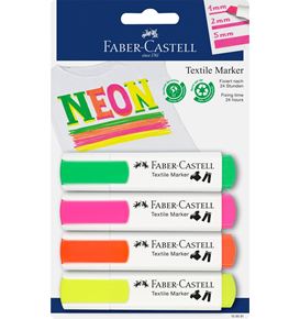 Faber-Castell - Blister Marqueur textile 4x coul. néon