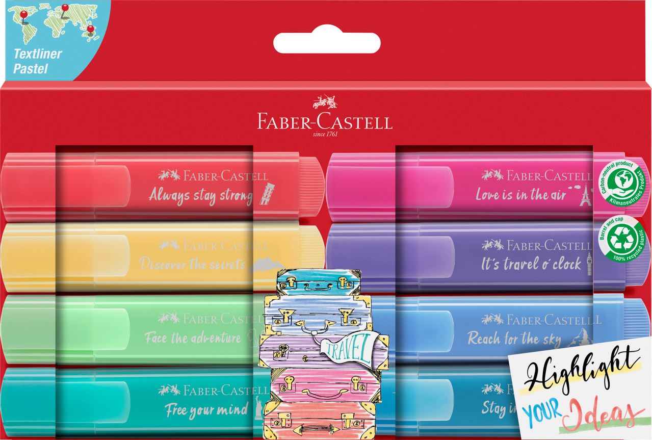 Faber-Castell - Surligneurs TL 46 Pastel promo carton 8x