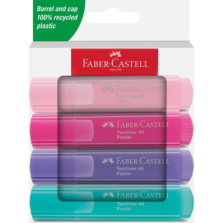 Faber-Castell - Surligneurs TL 46 Pastel étui carton 4x