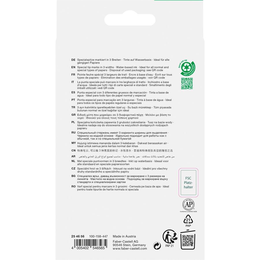 Faber-Castell - Surligneurs TL 46 Pastel étui carton 6x