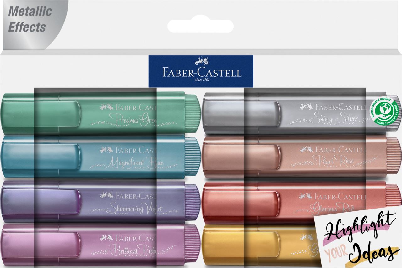 Faber-Castell - Surligneur TL 46 Metallic, pochette 8x